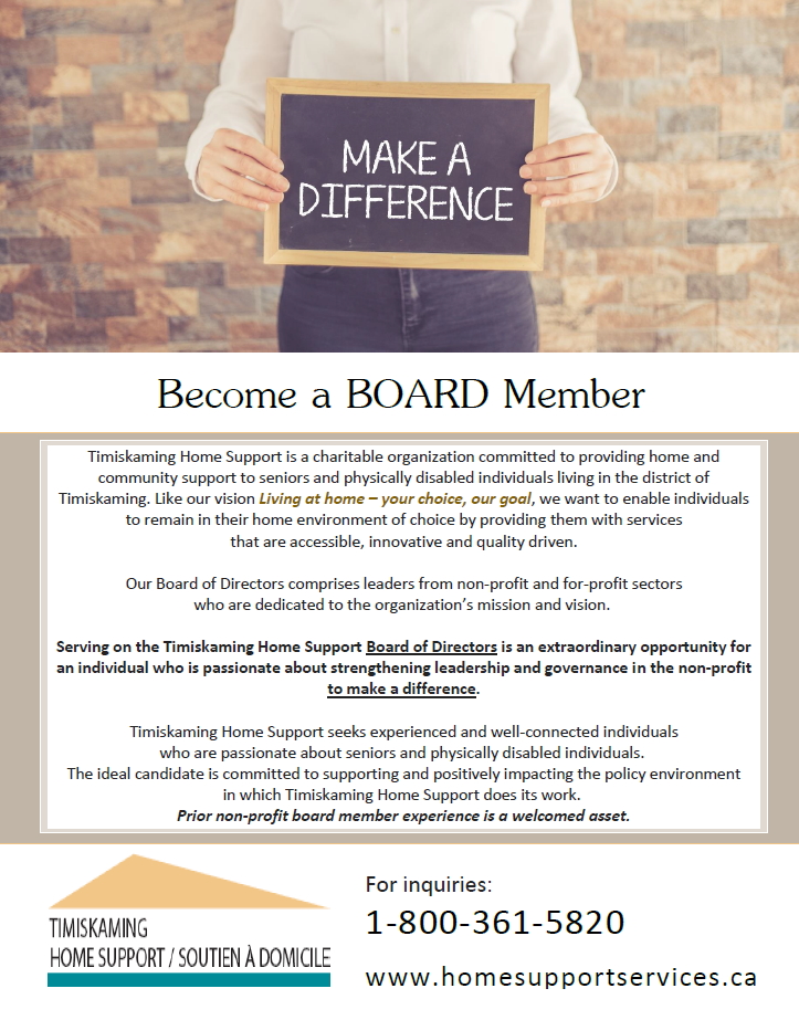 Make a Difference "Become a BOARD Member"
