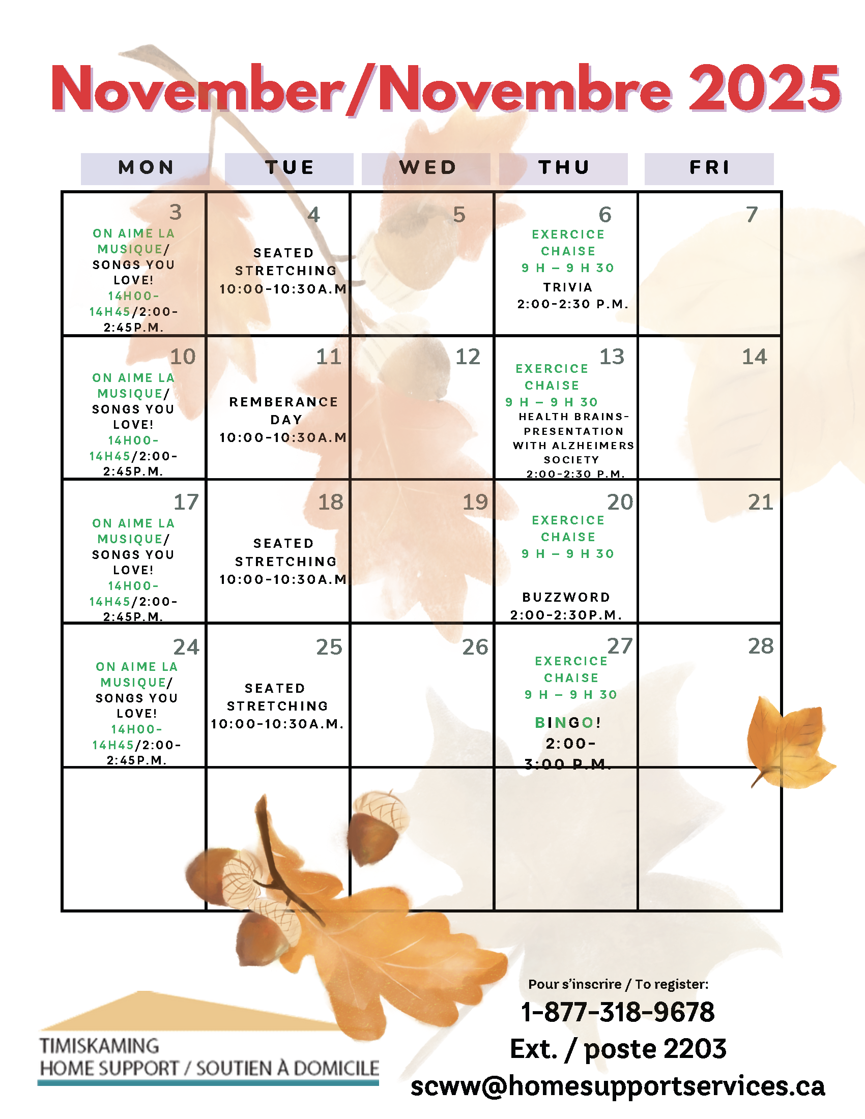 SCWW fall 2025_Nov schedule