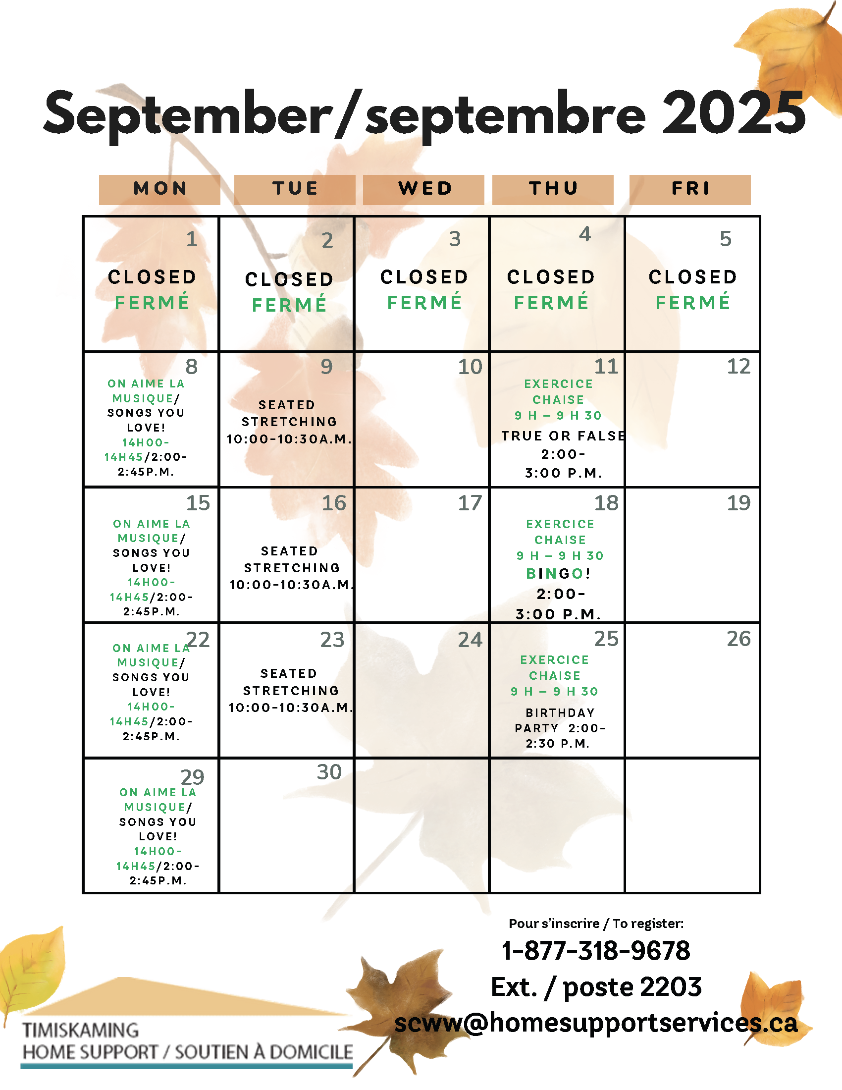 SCWW fall 2025_Sept schedule